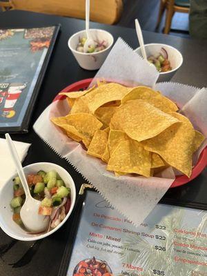 Ceviche and chips