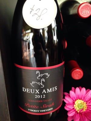 Deux Amis means Two Friends in French. Phyllis and Jim, two friends, started making wine in 1987, and that's the origin of Deux Amis Wine.