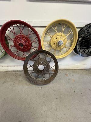 Before and after powder coated wheels