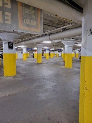 Underground parking on lower level. Enter on Wisconson Street and pull up to the garage door and it'll open.