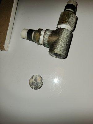 The Thermal Expansion Valve after the cap popped.