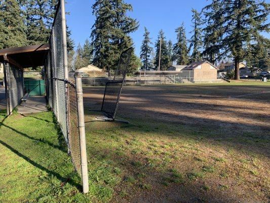 Second baseball field, the one nearer to the recreation center (Tuesday 28 November 2023).