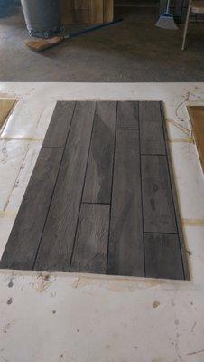 Grey wood floor sample overlayment