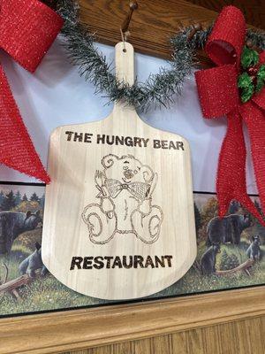 Hungry Bear cutting board decoration