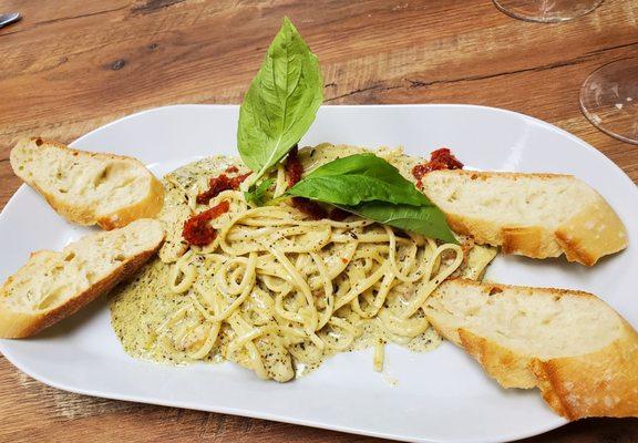 Pesto Chicken pasta so yummy!