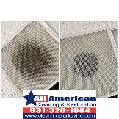 Before/After of air duct cleaning