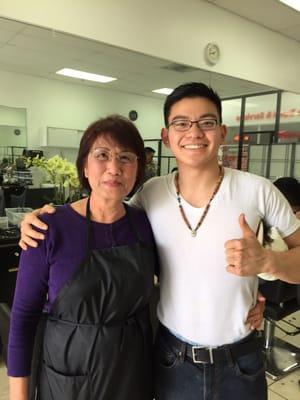 Stylist and I at Mai's Barber in garden grove