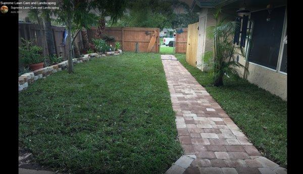 Custom Paver Walk Way and Sod Install