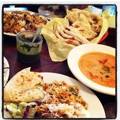 Veggie Biryani/Chicken Tikka Masala/Gosht Lunch Special/Garlic Naan