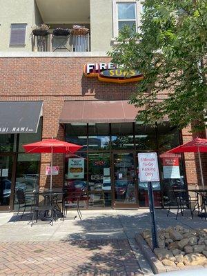 Front door & patio seating