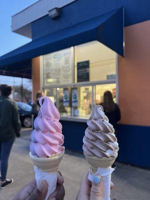 small two berry twist and small vanilla/chocolate twist