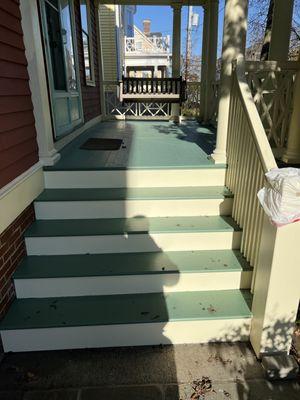 Porch and stairs repaired and painted