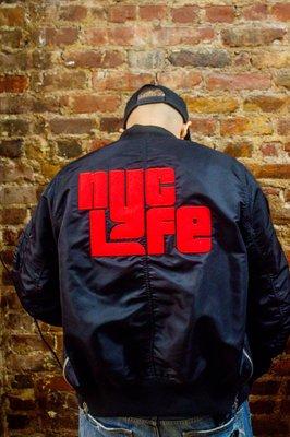 NycLyfe Bomber Jacket, With Applique Stitching