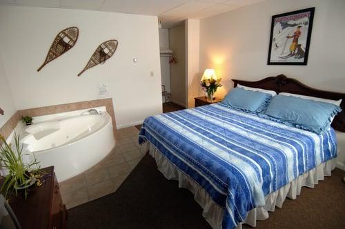 King Size bed and a two person whirlpool tub!