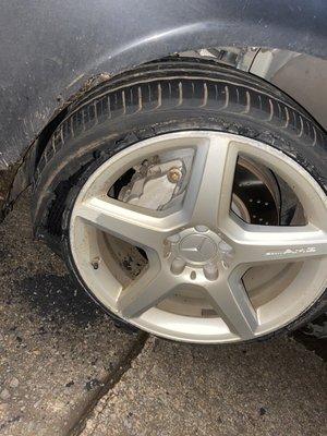 Exploded tire