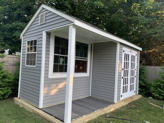 Porch style shed