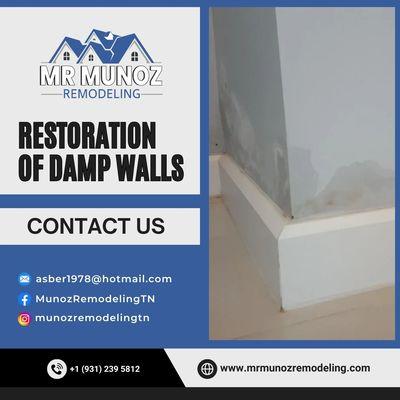 Do you have problems with damp walls? Worry no more! At Muñoz Remodeling we are here to help you.