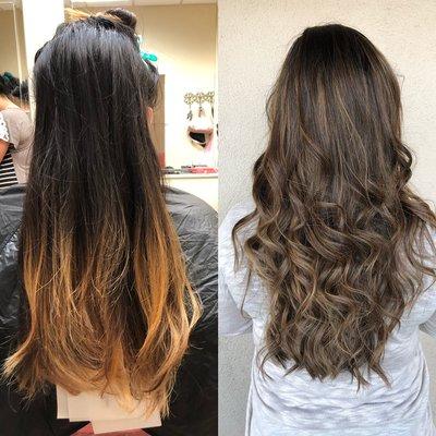 Over grown ombré to a beautiful balayage