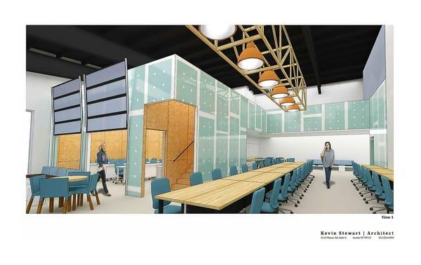 Coworking area rendering