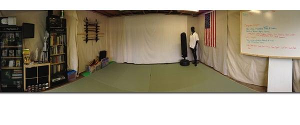 This is our humble dojo, just after the new new mats were installed.