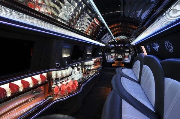 Interior of the Ford Escapade SUV limo