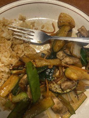 Vegetable hibachi- my absolute favorite. Super flavorful