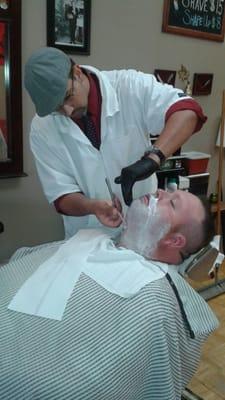 Super traditional hot towel shave