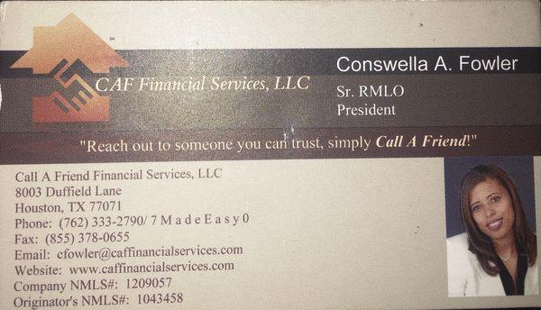 Call A Friend Financial Services, LLC