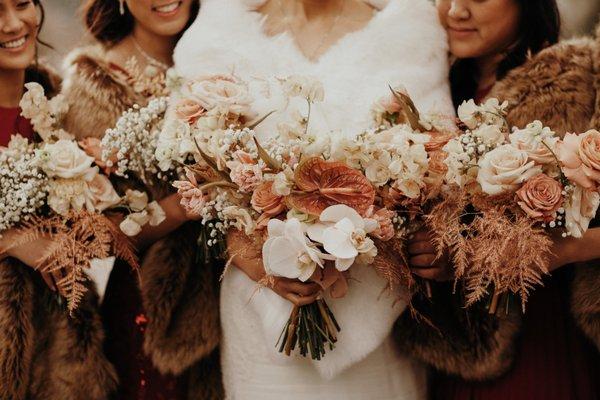 Bridesmaids' bouquets