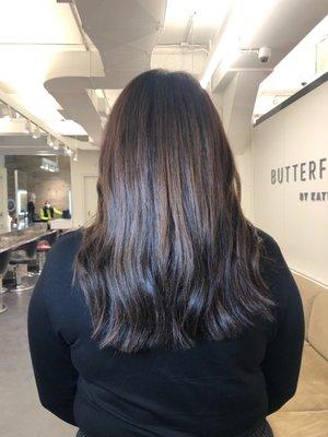 Chocolate brown balayage.