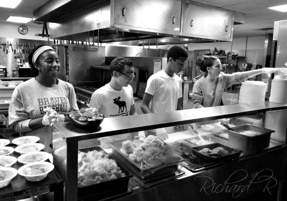 Our 12Stone Church group youth serving breakfast Sunday morning (my son is the tall one).