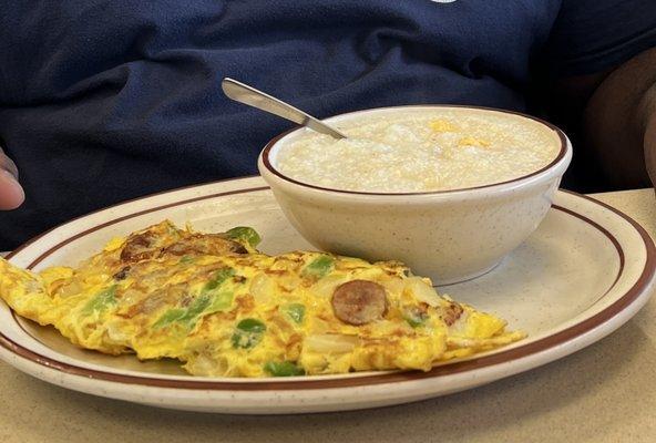 Western omelets and grits