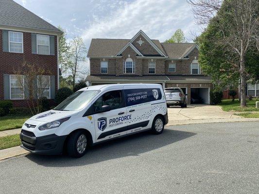 Servicing one of our Charlotte NC customers for general pest control.