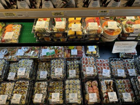 Great selection of sushi and onigiri