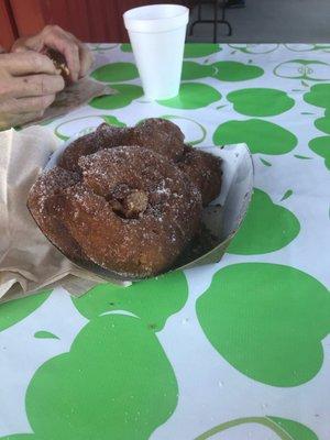 Apple fritters very large.