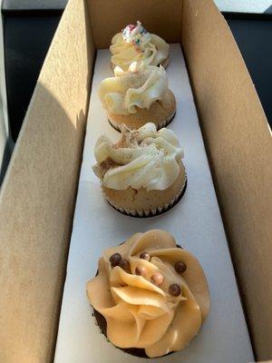 Horchata, funfetti and salter caramel cupcakes