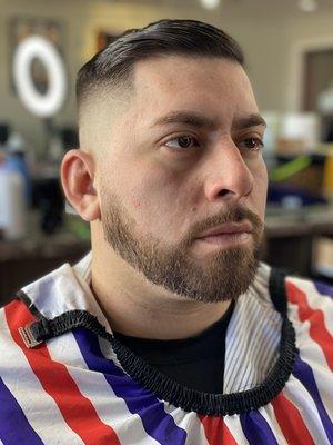 MID-SKIN FADE COMBOVER .