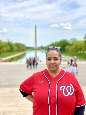 Myself in front of reflecting pool