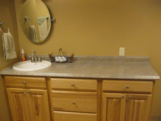 Bathroom addition to basement... sink and counter space