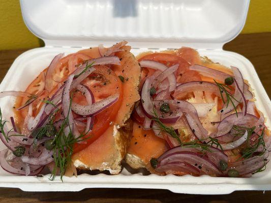 Lox bagel sandwich