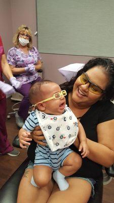 He wasn't a fan of the glasses lol this was before the procedure even happened