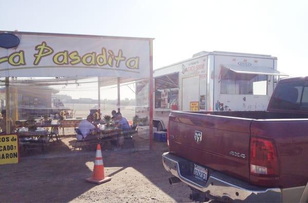 Food truck with patio