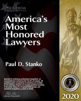 Paul Stanko-America's Most Honored Lawyers