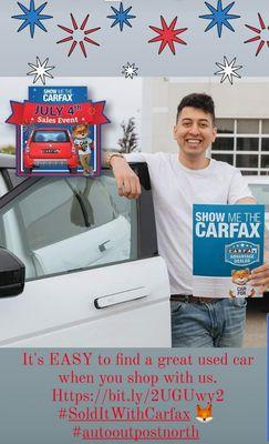 It's EASY to find a great used car when you shop with us.
Https://bit.ly/2UGUwy2
#SoldItWithCarfax  
#autooutpostnorth