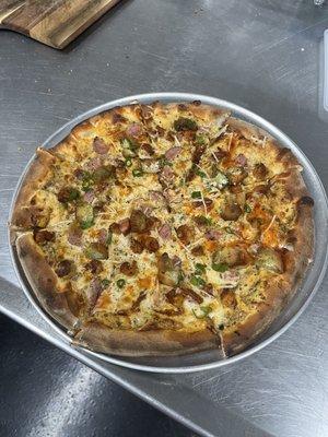 The Cajun baked pizza