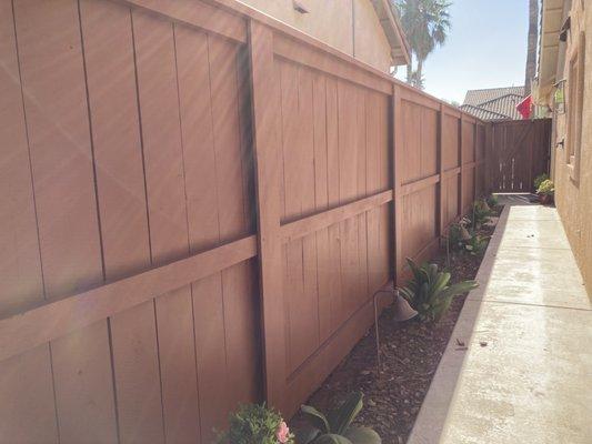 Other side fence after painting November 28-29, 2021.