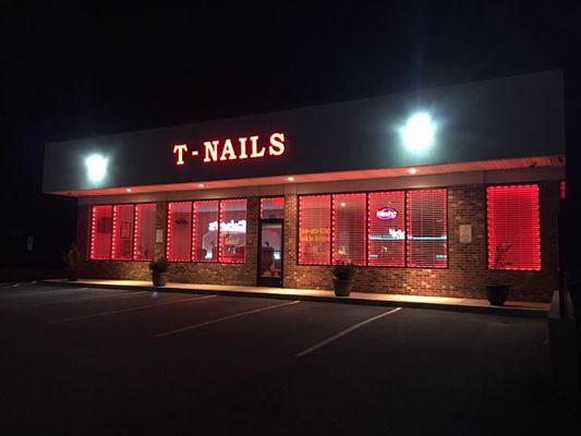 Night view of the store front