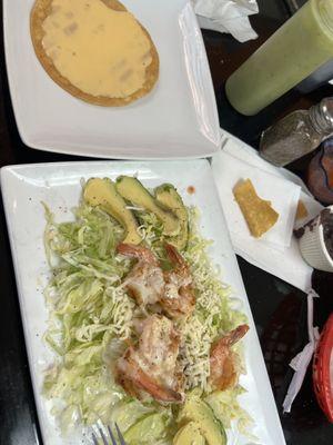 Shrimp Salad and Queso Toastada