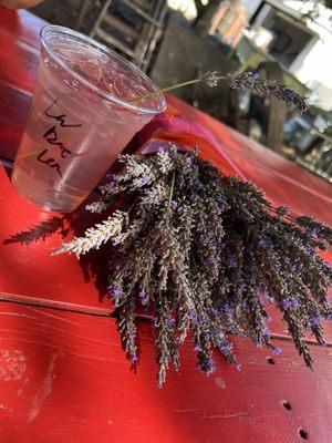 Lavender rose lemonade and bundle of lavender