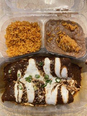 Chicken mole enchiladas